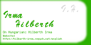 irma hilberth business card